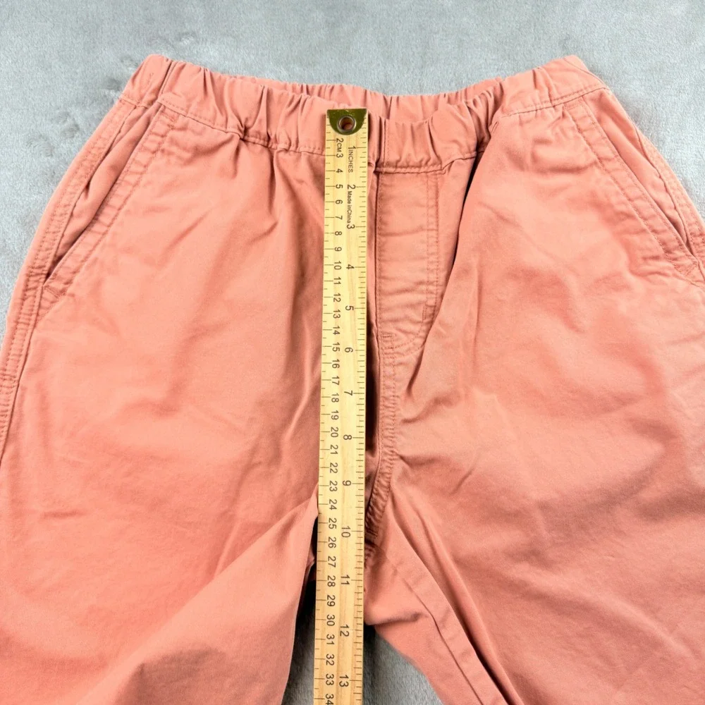 Uniqlo Kids Chino Shorts Salmon Pink Orange Elastic Waist Cotton Size 150 12-02